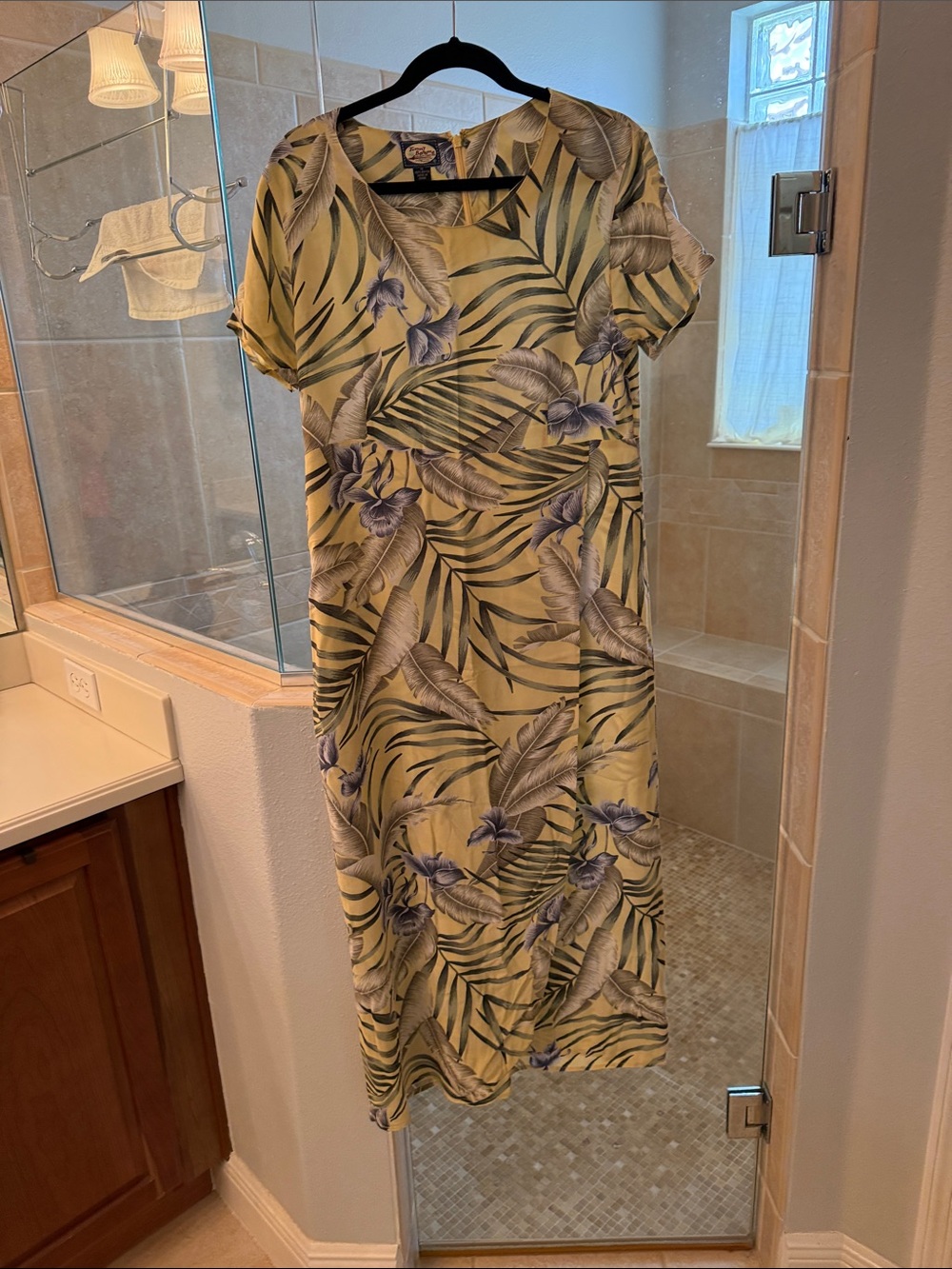Tommy Bahama Yellow Tropical Leaf & Floral Maxi Dress